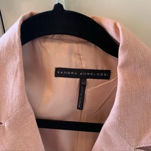 Elegant linen suit , blush light pink color